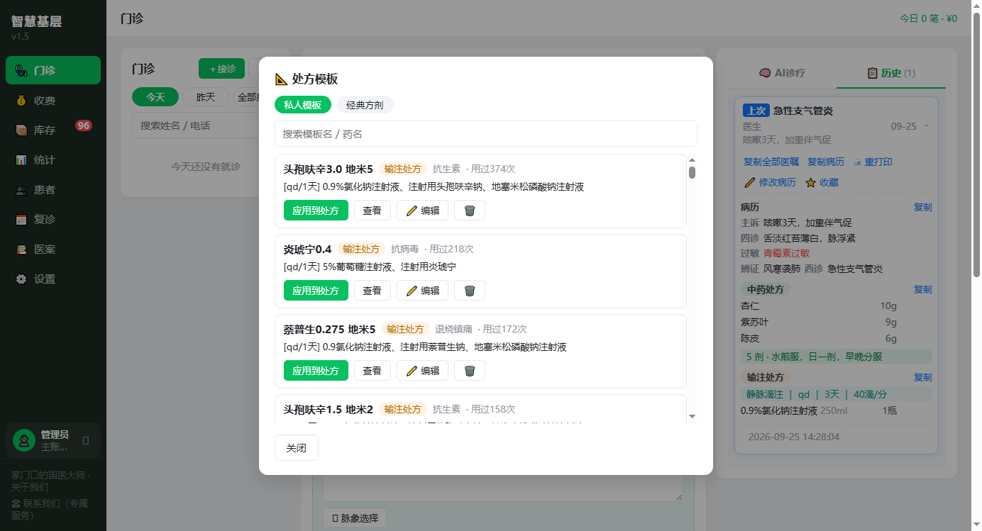 处方模板与开方